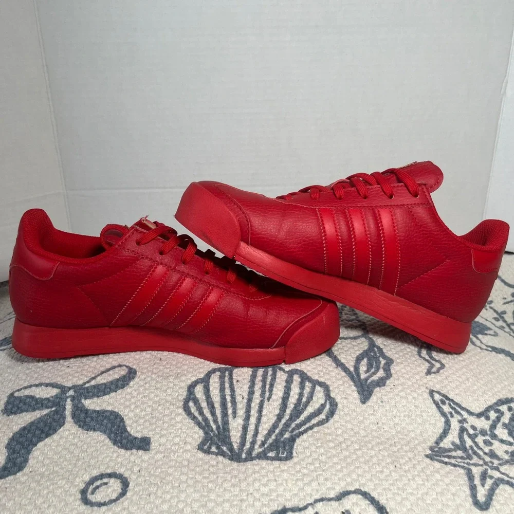 Adidas Originals Samoa Red scarlet Leather retro Low Top Sneakers Womens 6.5